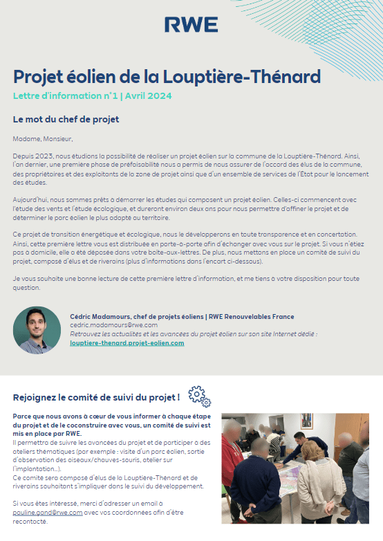 Lettre d'information n°1